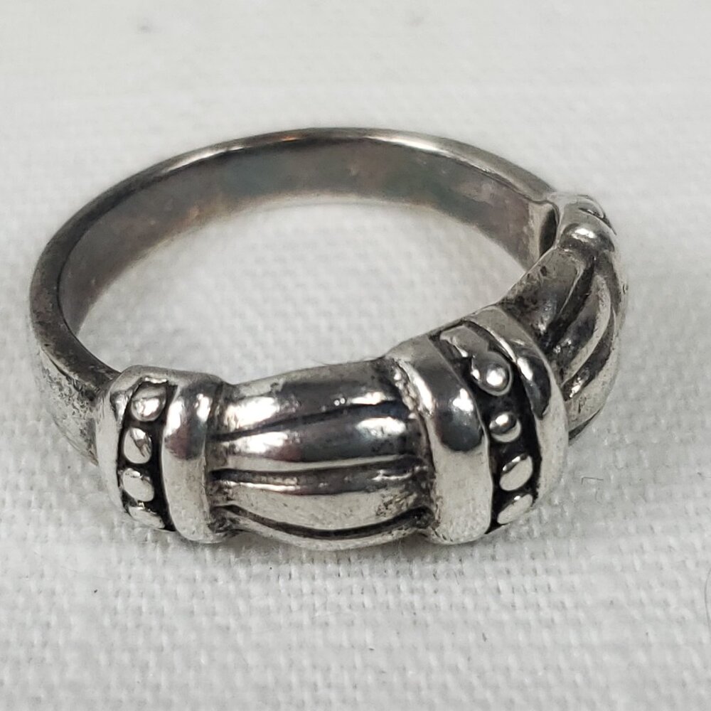 Silver 925 Womens Ribbon Look Ring Sz 15mm US 7.5